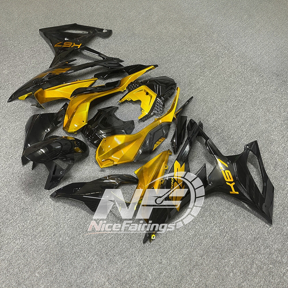 For BMW S1000RR 2019-2022 Orange Black Sportbike Fairings, Custom ABS Bodywork And Replacement Plastics | NiceFairings - front angle image