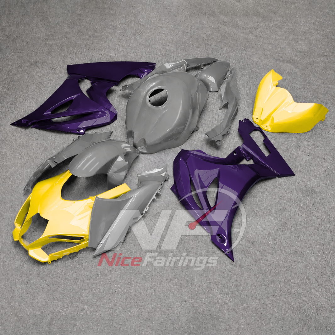 For Suzuki GSXR1000 K17 2017-2026 Painted ABS Fairings Purple Yellow Complete Bodywork | NiceFairings - front angle image