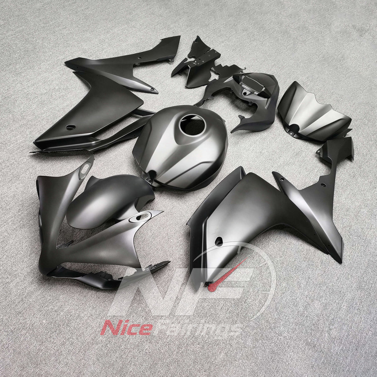 Complete ABS Body Panels Kit Compatible with YAMAHA YZF-R1 RN19 2007-2008 - Satin Silver | NiceFairings - front angle image