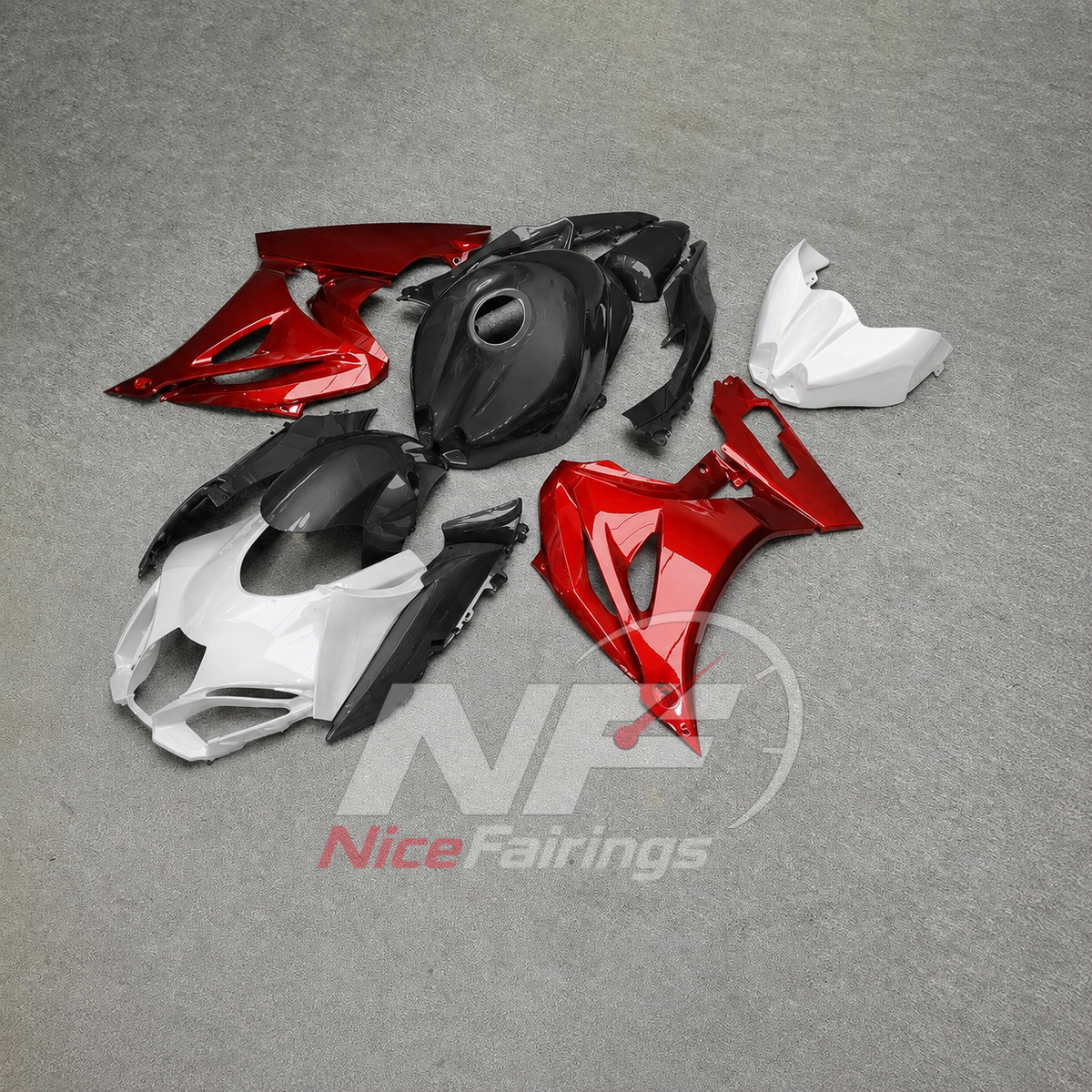 For Suzuki GSXR1000 K17 17-26 Motorcycle Fairing Kit Red Black Body Panels | NiceFairings - front angle image