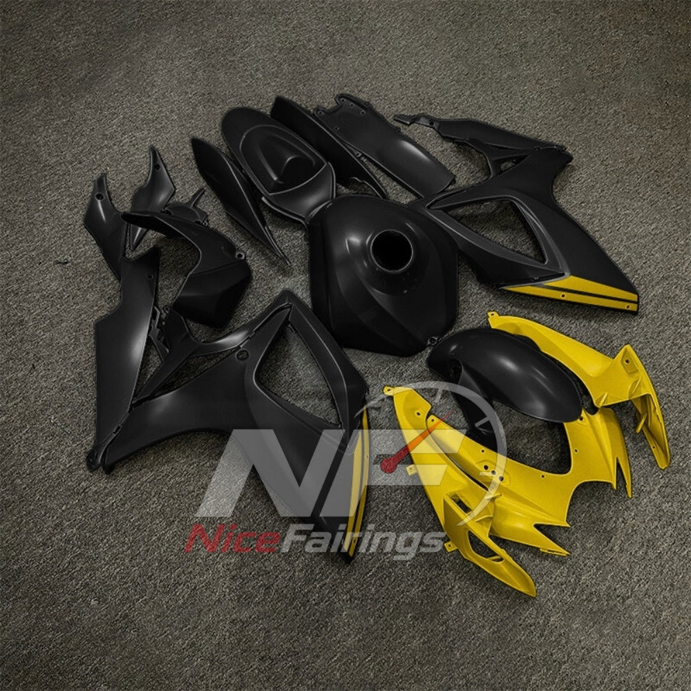 For Suzuki GSXR600 GSXR750 K6 2006-2007 ABS Fairing Kit Black Gray Painted Bodywork | NiceFairings - front angle image