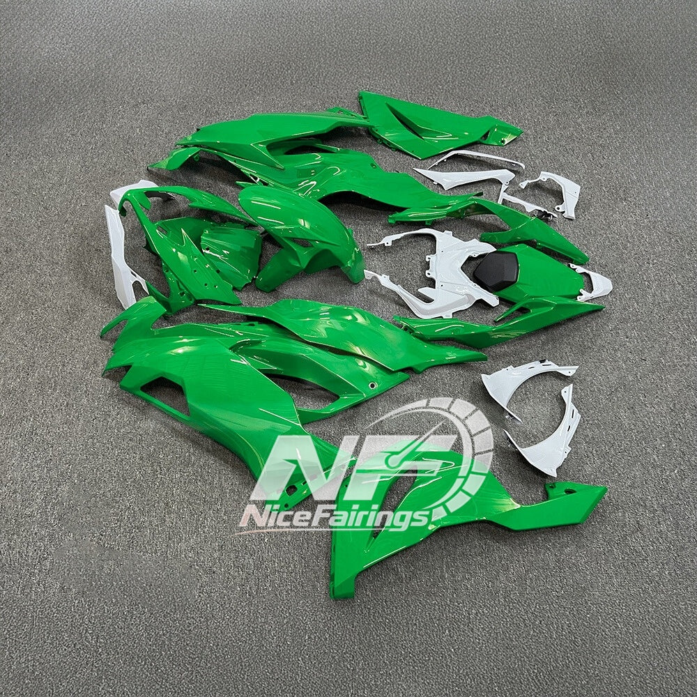 Kawasaki ZX6R 636 Custom Painted ABS Body Kit Lime Green | NiceFairings - front angle image