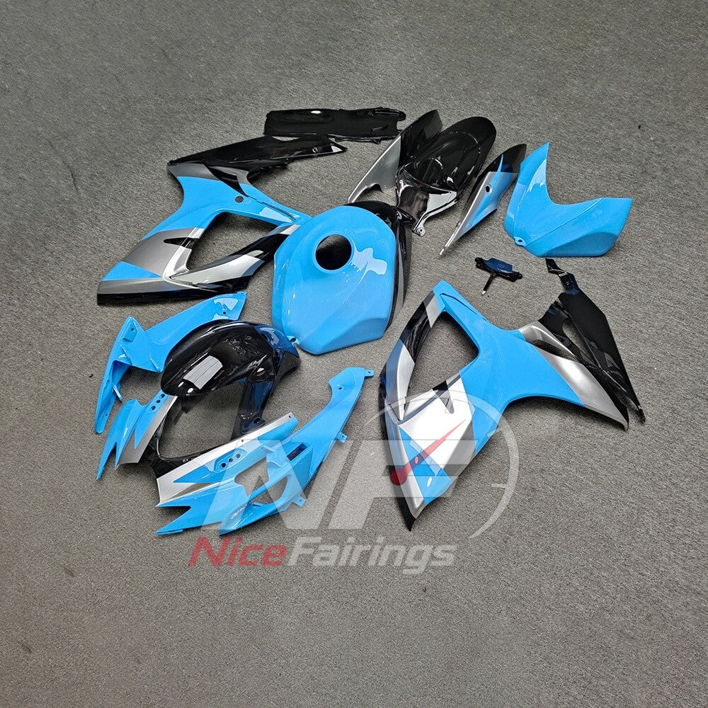For Suzuki GSX-R600 GSX-R750 K6 2006-2007 Sportbike Fairing Set Gray Custom Painted Plastics | NiceFairings - front angle image