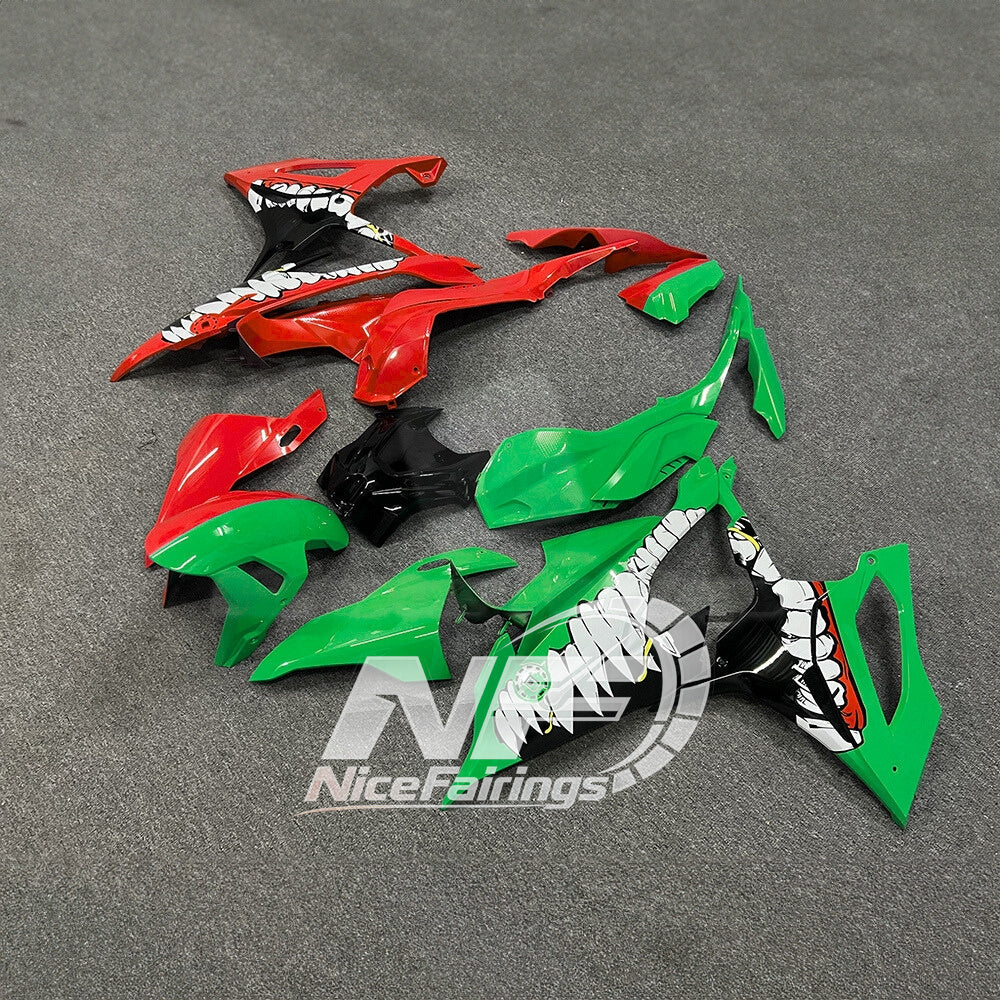 For BMW S1000RR 2019-2022 Red Black Custom Painted ABS Body Kit With Tank Cover | NiceFairings - front angle image