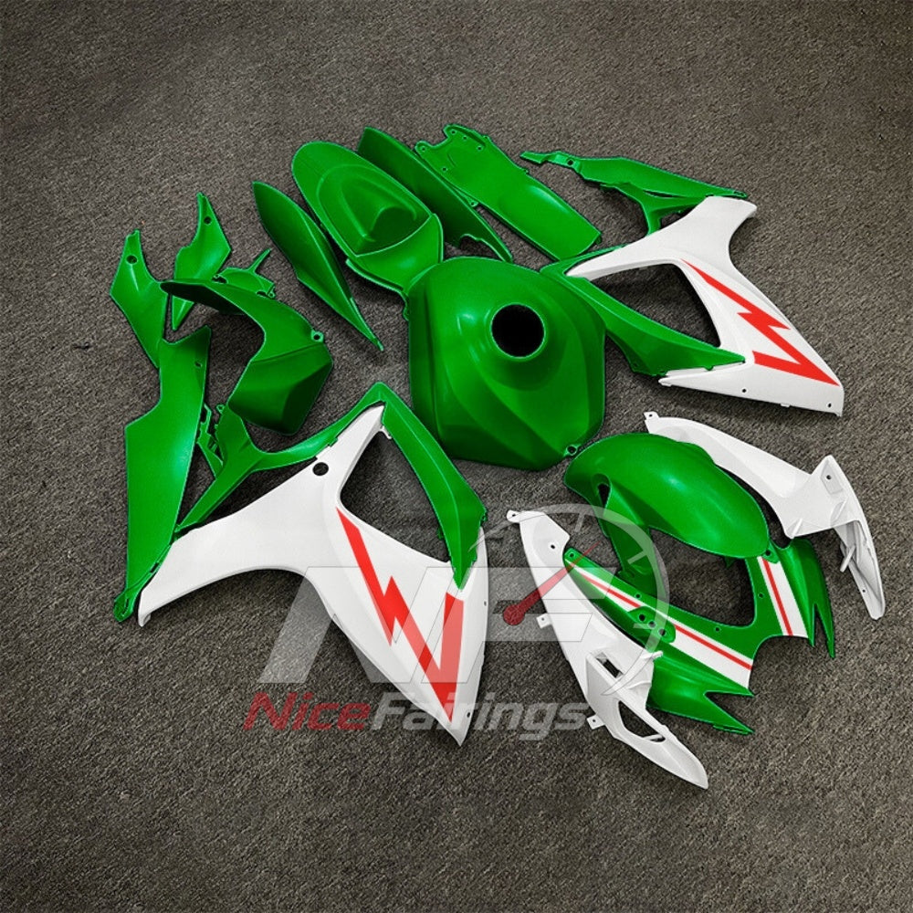 For Suzuki GSXR600 GSXR750 K6 2006-2007 ABS Fairing Kit Green Painted Bodywork | NiceFairings - front angle image