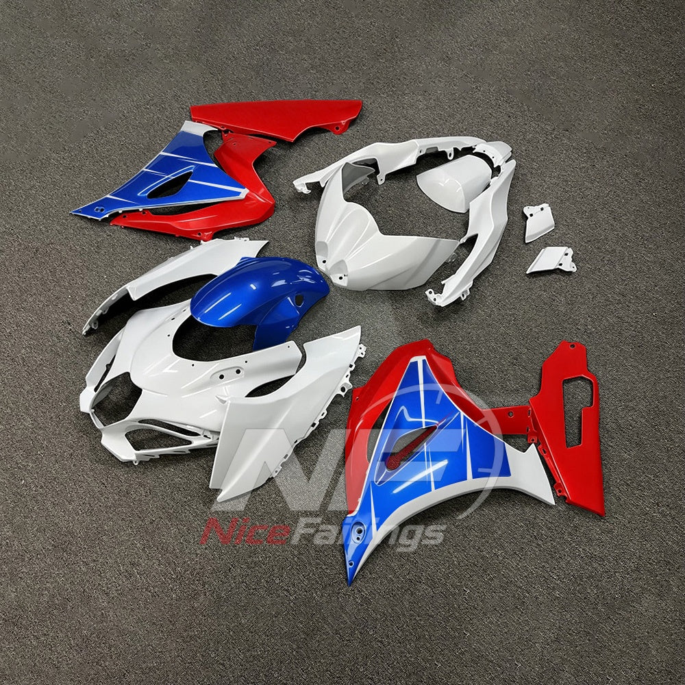 For Suzuki GSXR1000 K17 17-26 Painted ABS Fairings Blue White Complete Bodywork | NiceFairings - front angle image