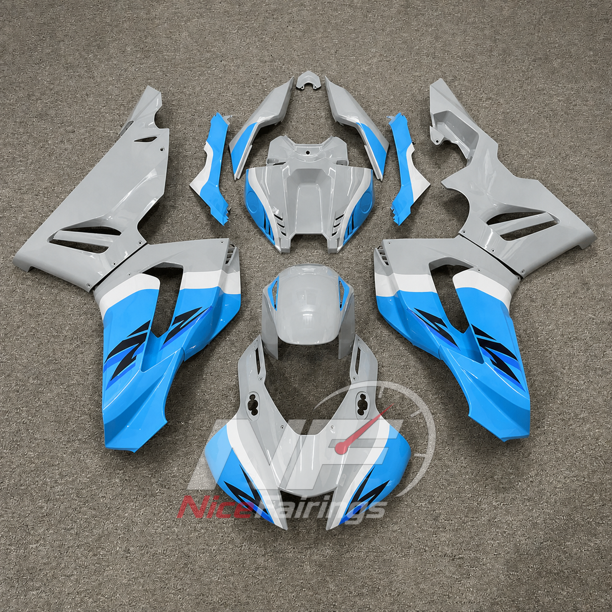 For Honda CBR1000RR-R Fireblade 2020-2023 Blue Black Painted ABS Fairings with Complete Bodywork | NiceFairings - front angle image