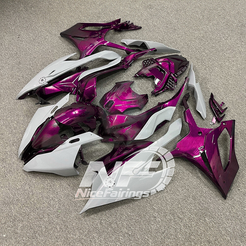 For BMW S1000RR 2019-2022 Grey Blue ABS Fairing Kit, Custom Painted Motorcycle Bodywork | NiceFairings - front angle image
