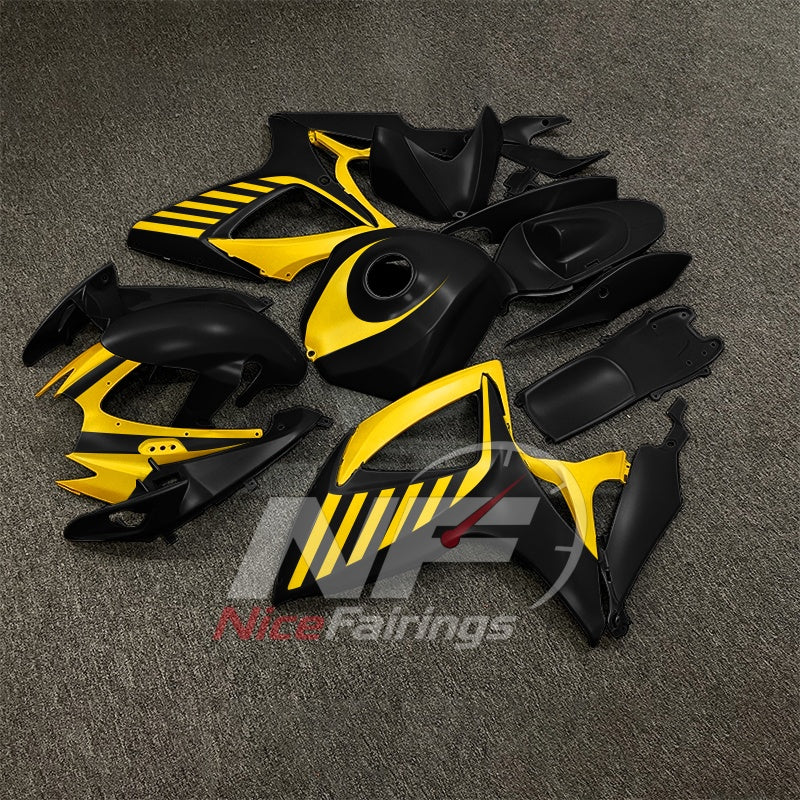 For Suzuki GSX-R600 GSX-R750 K6 2006-2007 Sportbike Fairing Set Black Gray Custom Painted Plastics | NiceFairings - front angle image
