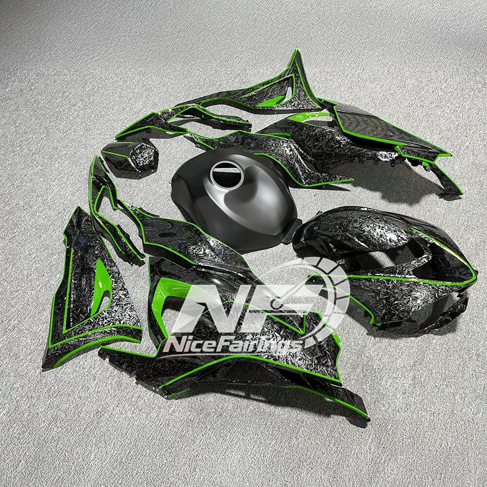 For Kawasaki ZX6R 636 2024-2025 ABS Fairing Kit Orange Black Signature Edition | NiceFairings - front angle image
