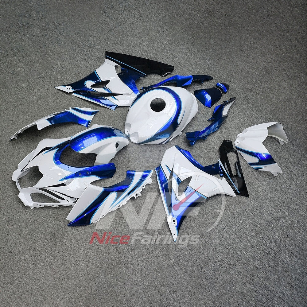 For Suzuki GSXR1000 K17 17-26 ABS Body Kit Blue Black Street Track Fairings | NiceFairings - front angle image