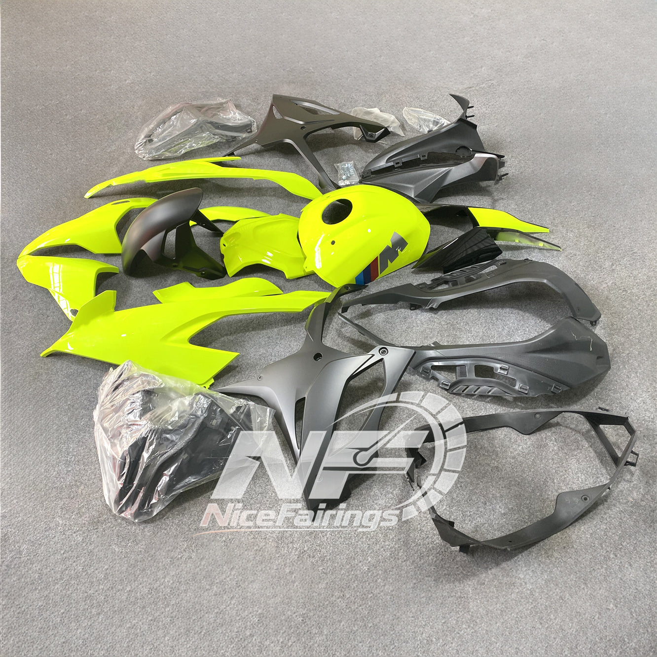 For BMW S1000RR 2019-2022 Blue Silver Sportbike Fairings, Custom ABS Bodywork And Replacement Plastics | NiceFairings - front angle image