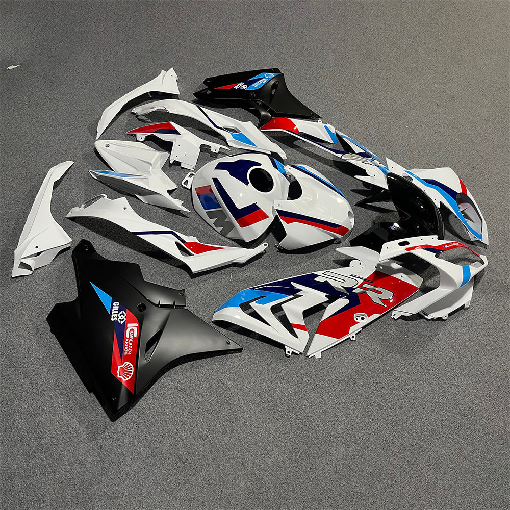 For BMW S1000RR 2017-2018 Red Black Tank Cover Edition Custom Fairings, ABS Replacement Plastics Full Body Kit | NiceFairings - front angle image