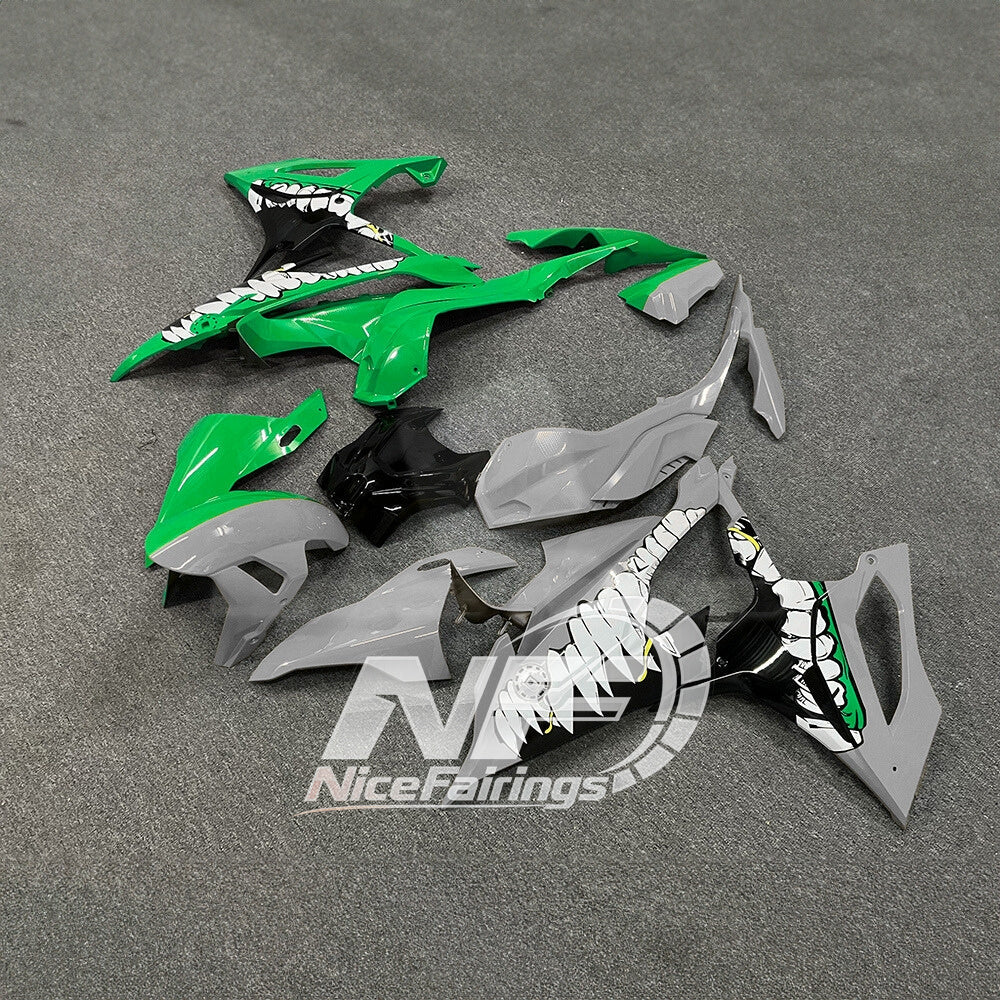 For BMW S1000RR 2019-2022 Blue Silver Custom Painted ABS Body Kit With Tank Cover | NiceFairings - front angle image
