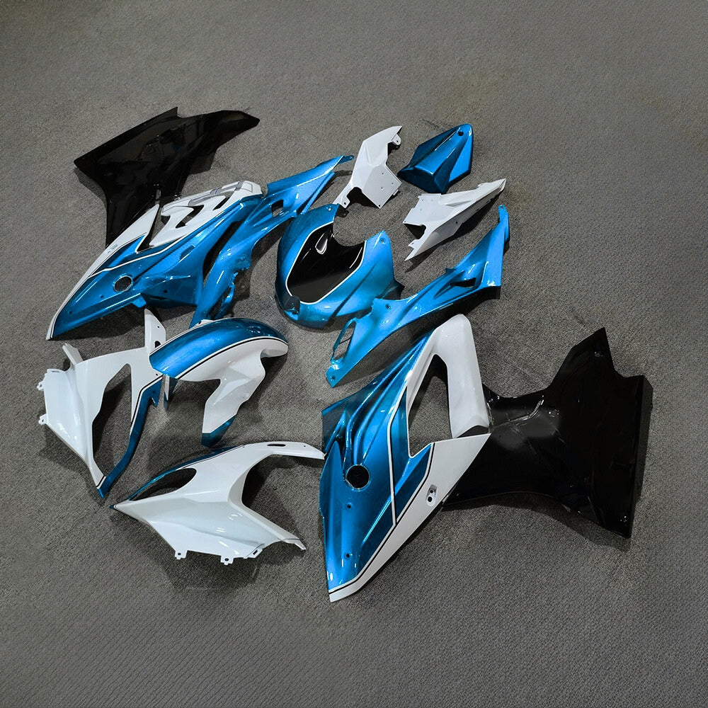 For BMW S1000RR 2017-2018 Racing Blue Standard No Tank Cover Motorcycle Fairing Kit, Aftermarket ABS Body Panels | NiceFairings - front angle image