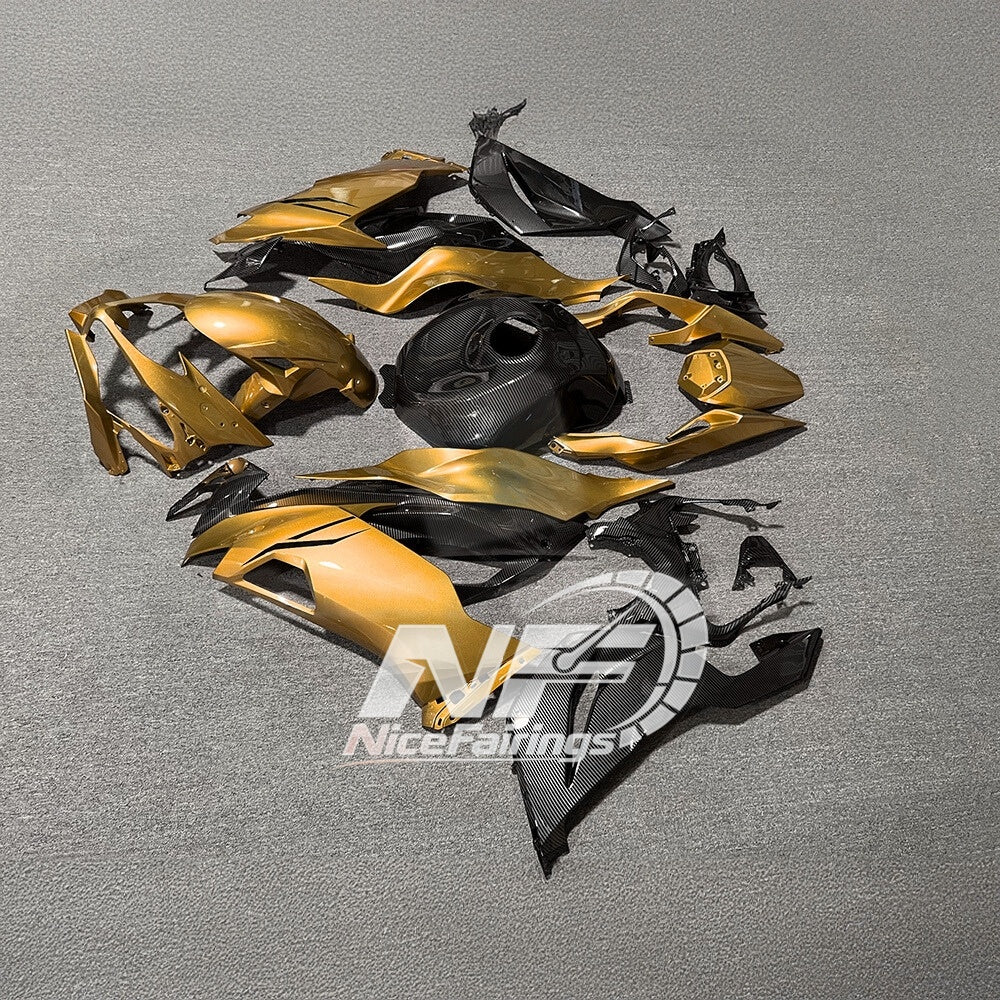 For Kawasaki ZX6R 636 2019-2023 ABS Fairing Kit Orange Black Special Edition | NiceFairings - front angle image