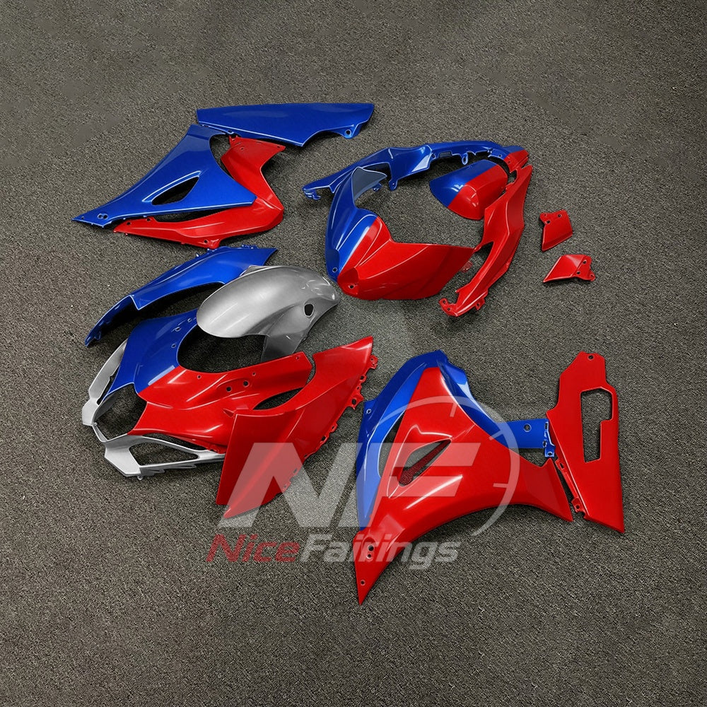 For Suzuki GSXR1000 K17 2017-2026 ABS Fairing Kit Blue Red Painted Bodywork | NiceFairings - front angle image