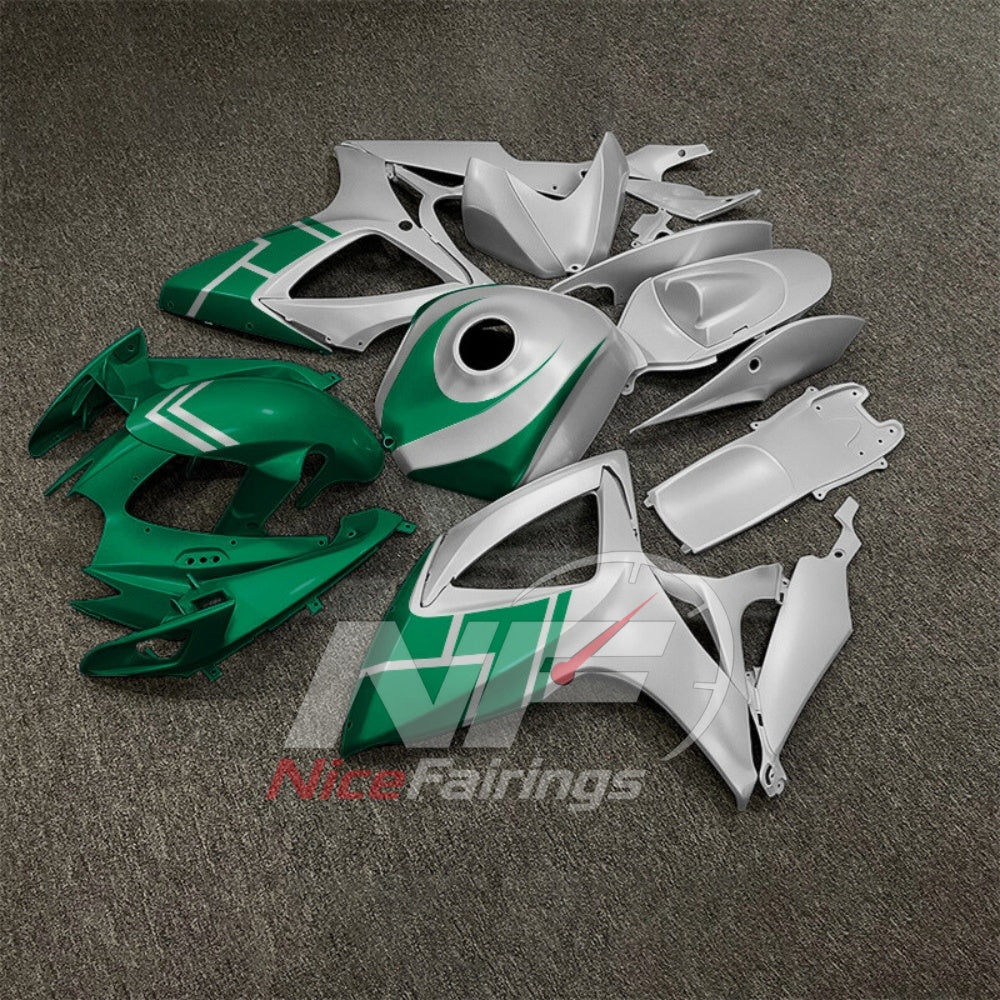 For Suzuki GSX-R600 GSX-R750 K6 2006-2007 Custom Fairings Gray Green ABS Sportbike Plastics | NiceFairings - front angle image