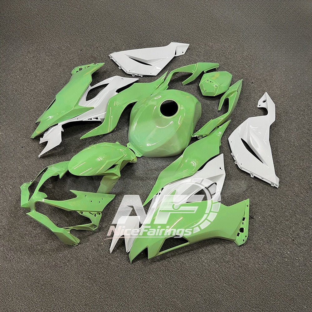 Ninja ZX6R 636 2019-2023 Sportbike Plastics Green Black Tank Cover | NiceFairings - front angle image