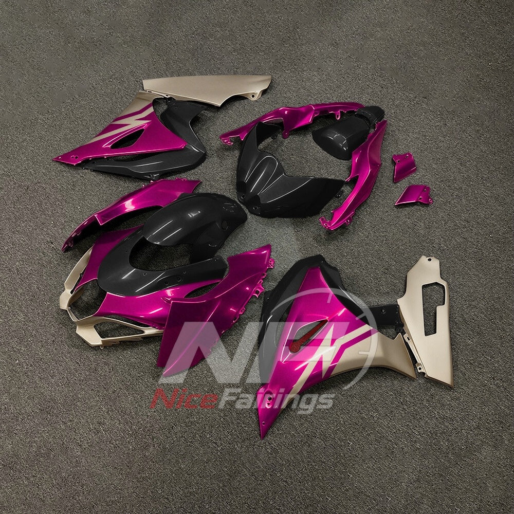 For Suzuki GSX-R1000 K17 2017-2026 Custom Fairings Pink Black ABS Sportbike Plastics | NiceFairings - front angle image