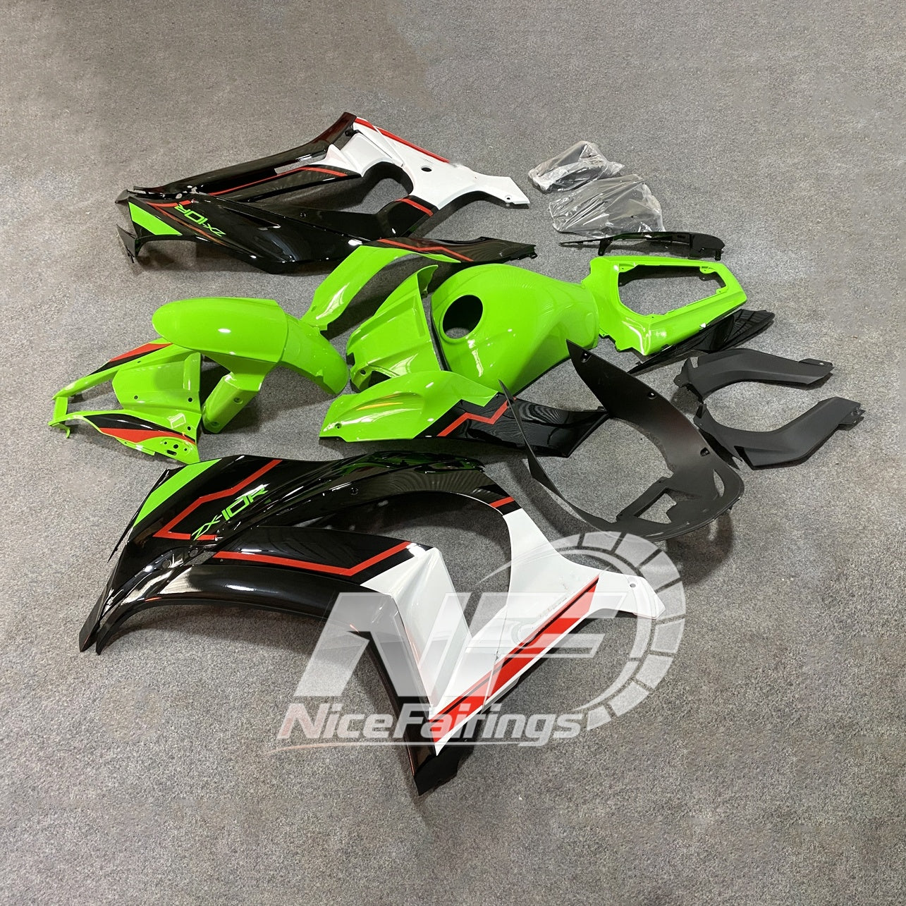 Ninja ZX10R 2011-2015 ABS Body Panels Fairing Set | NiceFairings - front angle image
