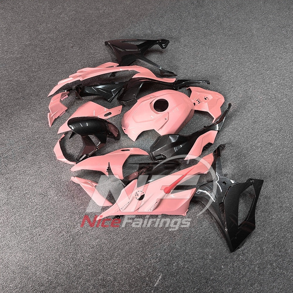 For BMW S1000RR 2023-2024 Red Black ABS Body Kit with Street and Track Fairing Panels | NiceFairings - front angle image