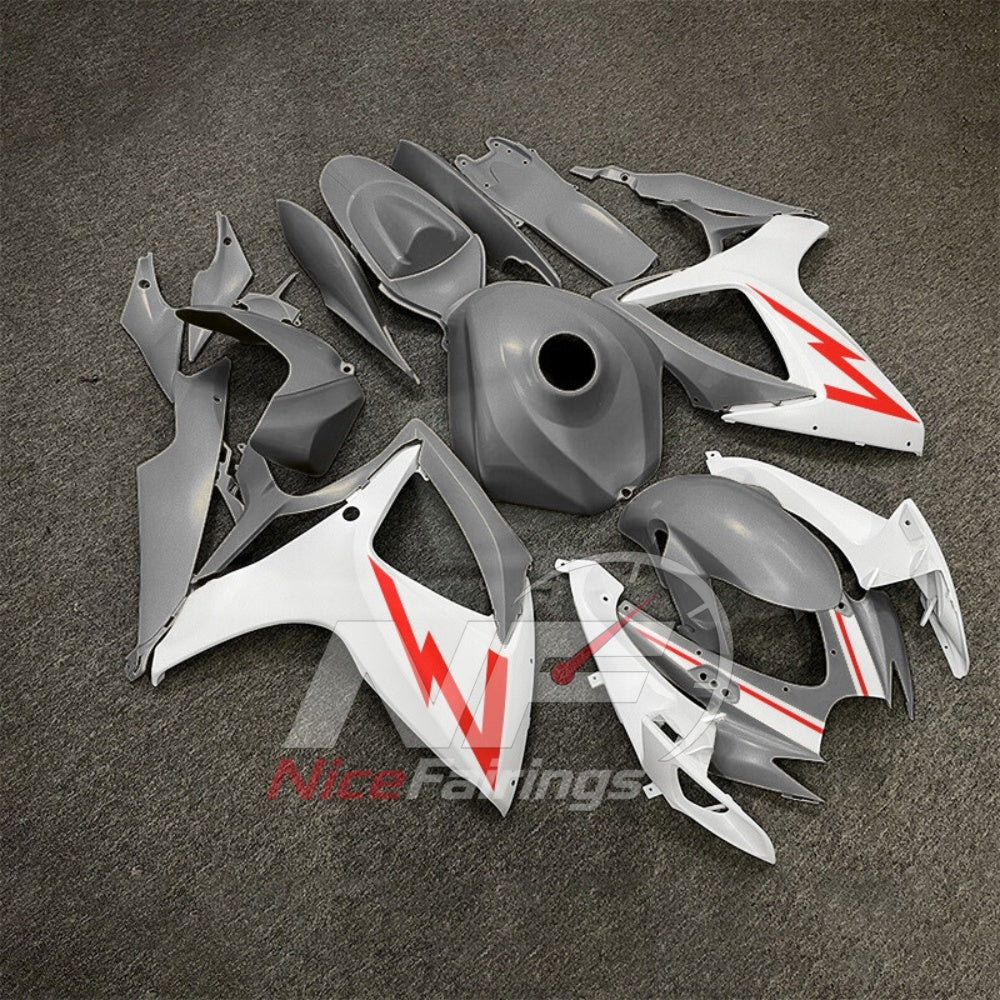 For Suzuki GSXR600 GSXR750 K6 2006-2007 ABS Body Kit Gray Black Street Track Fairings | NiceFairings - front angle image
