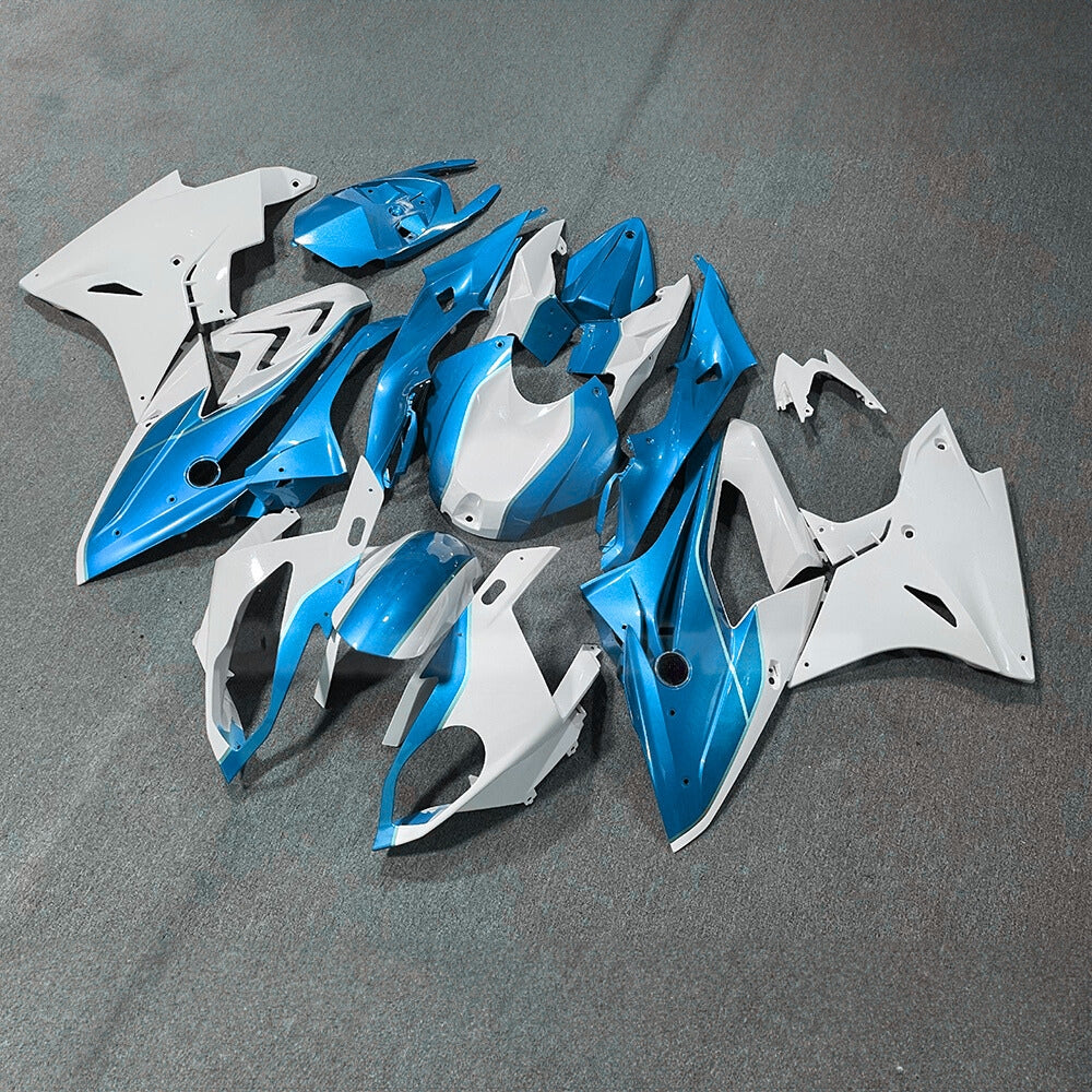 For BMW S1000RR 2017-2018 Custom Graphics Standard No Tank Cover ABS Fairing Kit, Custom Painted Motorcycle Bodywork | NiceFairings - front angle image