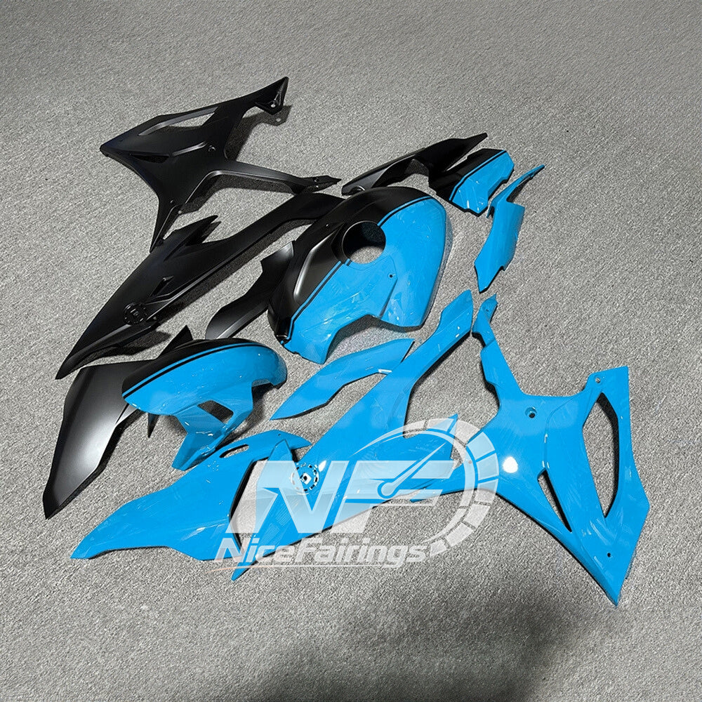 For BMW S1000RR 2019-2022 Silver Black Custom Painted ABS Body Kit For Street Or Track | NiceFairings - front angle image