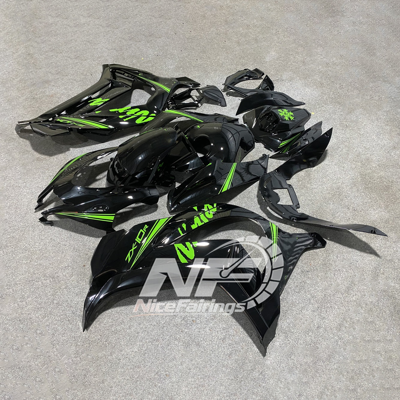 For KAWASAKI ZX10R 2016-2020 Aftermarket Fairing Kit Replacement Plastics | NiceFairings - front angle image