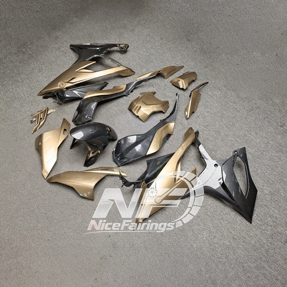 For BMW S1000RR 2019-2022 Gloss Black Custom Painted ABS Body Kit With Tank Cover | NiceFairings - front angle image