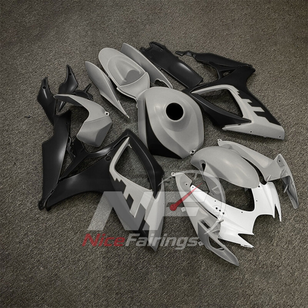 For Suzuki GSXR600 GSXR750 K6 2006-2007 Motorcycle Fairing Kit Gray Black Body Panels | NiceFairings - front angle image