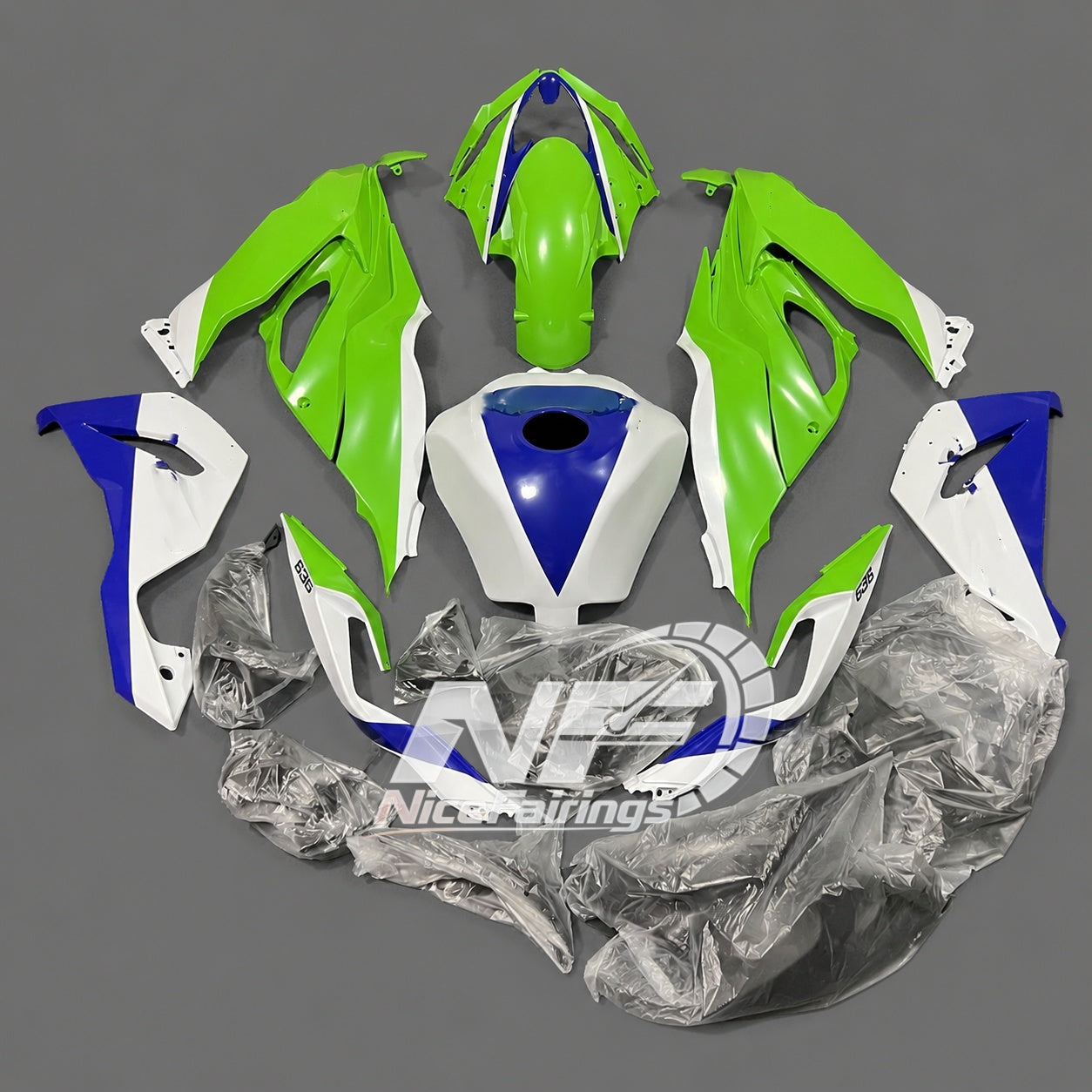 Ninja ZX6R 636 2019-2023 Sportbike Plastics Track Edition Tank Cover | NiceFairings - front angle image
