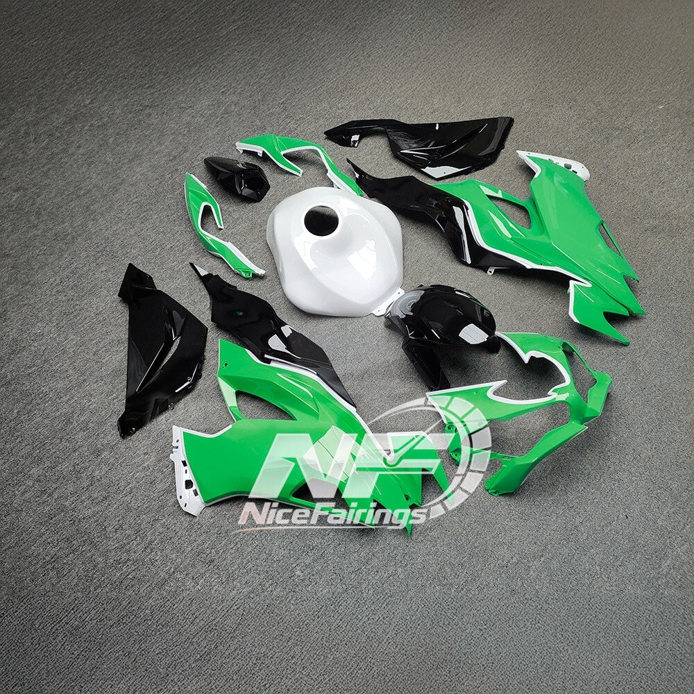 For Kawasaki ZX6R 636 2019-2023 Painted Motorcycle Bodywork Gloss White Premium Edition | NiceFairings - front angle image