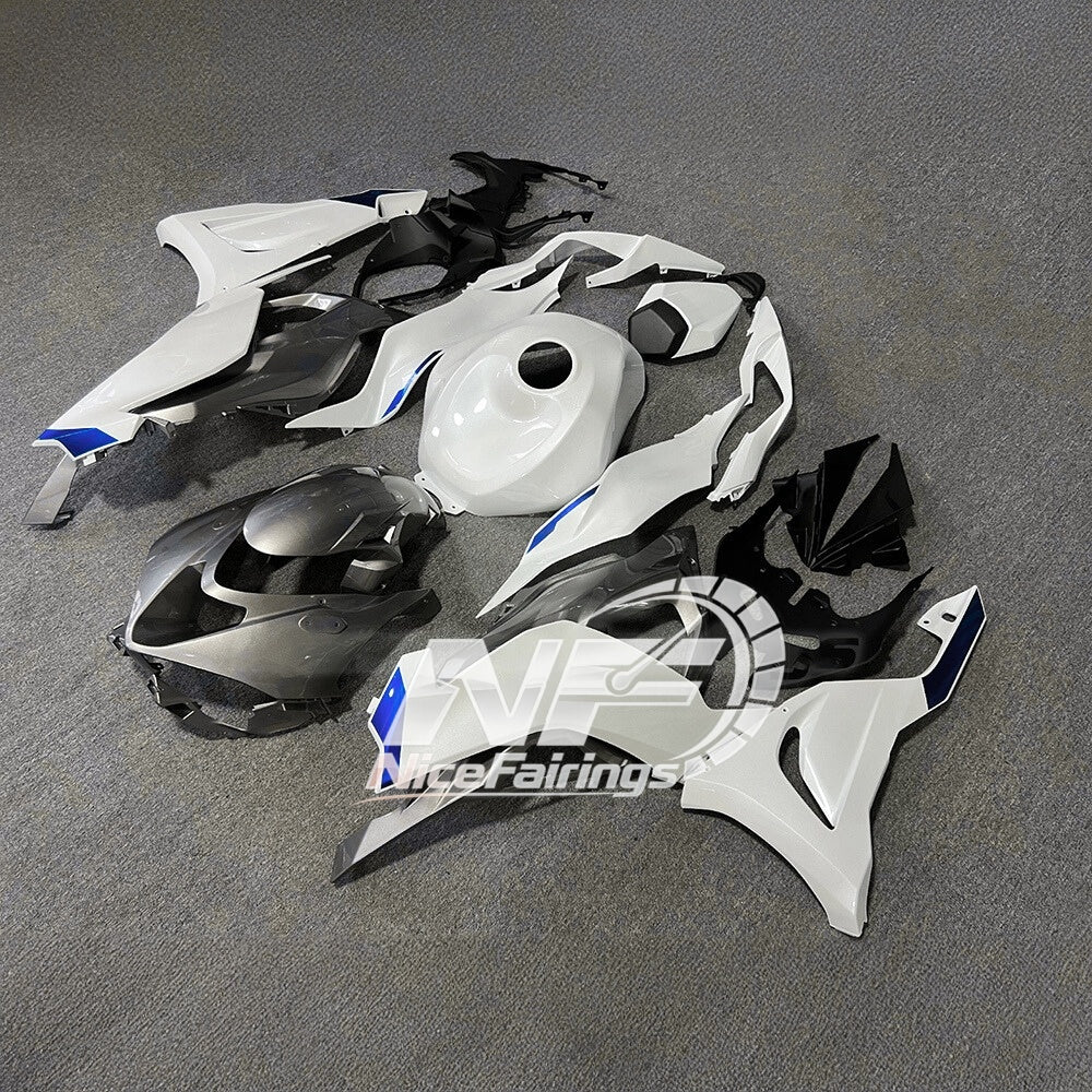 For Kawasaki Ninja ZX6R 636 2024-2025 Sportbike Plastics Gloss White Tank Cover | NiceFairings - front angle image