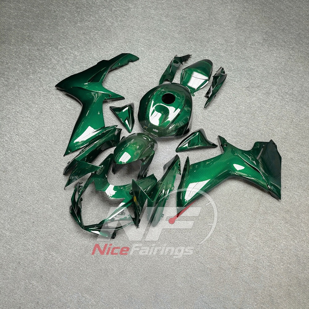 For Suzuki GSXR600 GSXR750 K11 2011-2016 Painted ABS Fairings White Green Complete Bodywork | NiceFairings - front angle image