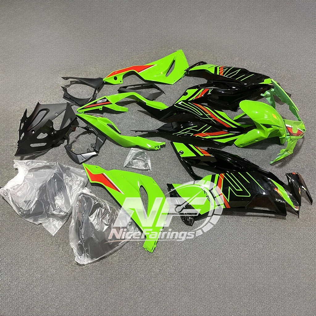Kawasaki ZX6R 636 Custom Painted ABS Body Kit White Blue | NiceFairings - front angle image