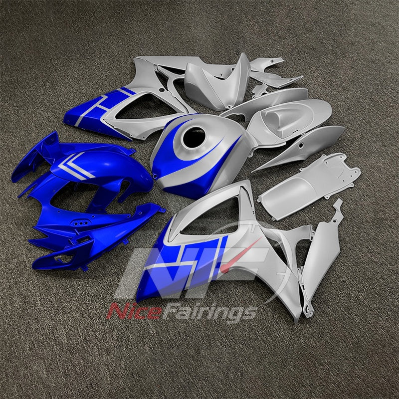 For Suzuki GSXR600 GSXR750 K6 2006-2007 ABS Body Kit Gray Blue Street Track Fairings | NiceFairings - front angle image