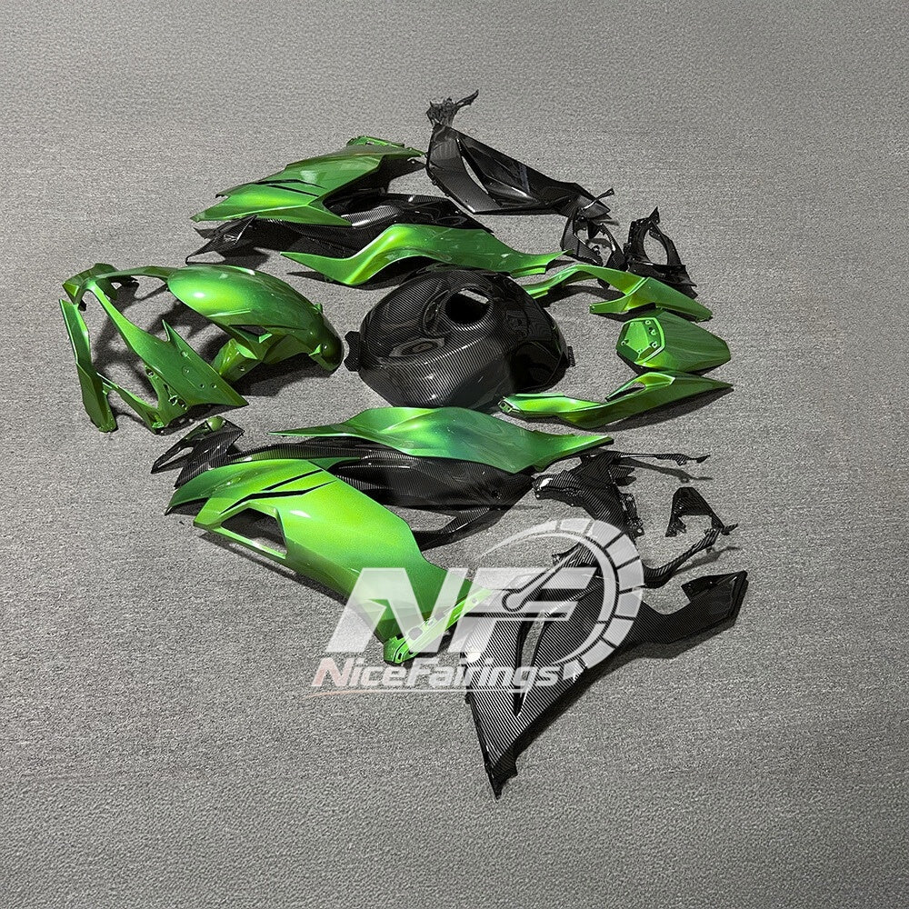 For Kawasaki ZX6R 636 Custom Painted ABS Body Kit Blue Silver Special Edition | NiceFairings - front angle image