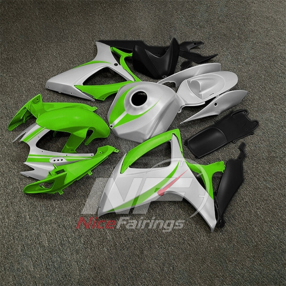 For Suzuki GSX-R600 GSX-R750 K6 2006-2007 Custom Fairings Gray Black ABS Sportbike Plastics | NiceFairings - front angle image