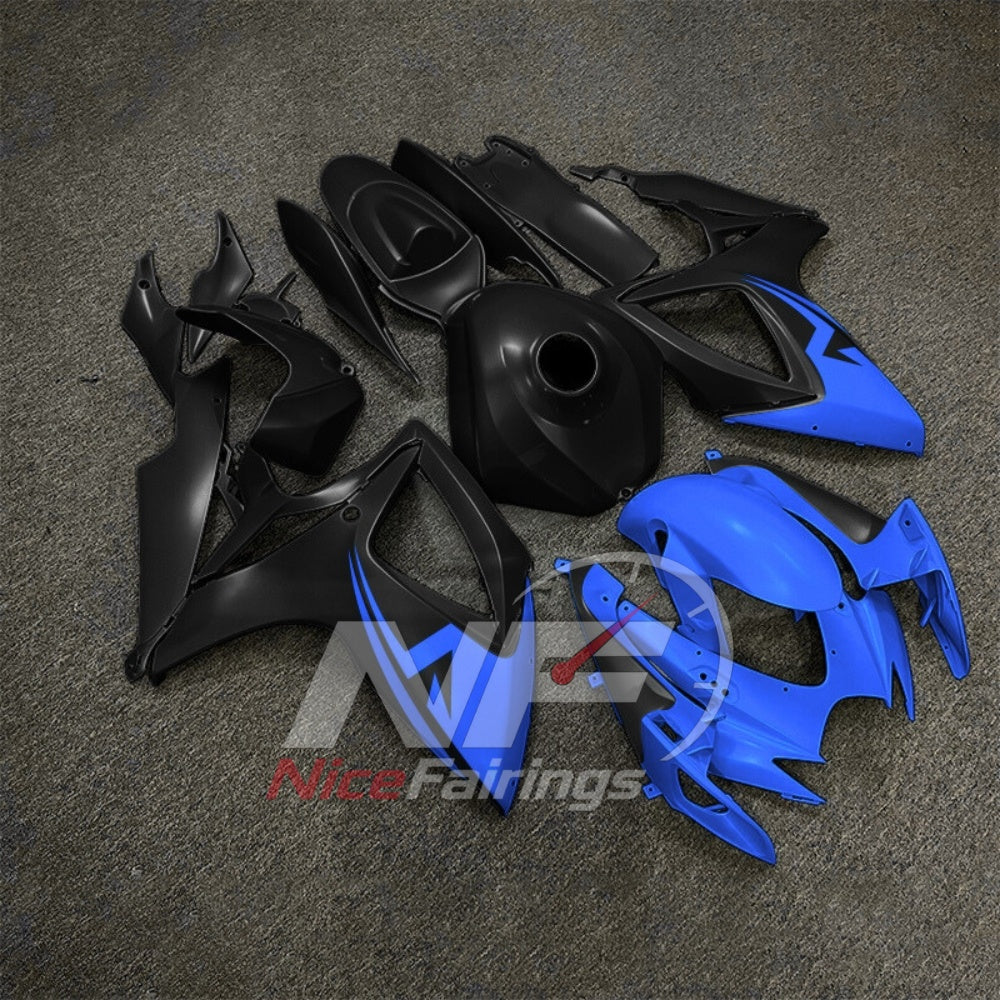 For Suzuki GSXR600 GSXR750 K6 2006-2007 Motorcycle Fairing Kit Black Gray Body Panels | NiceFairings - front angle image