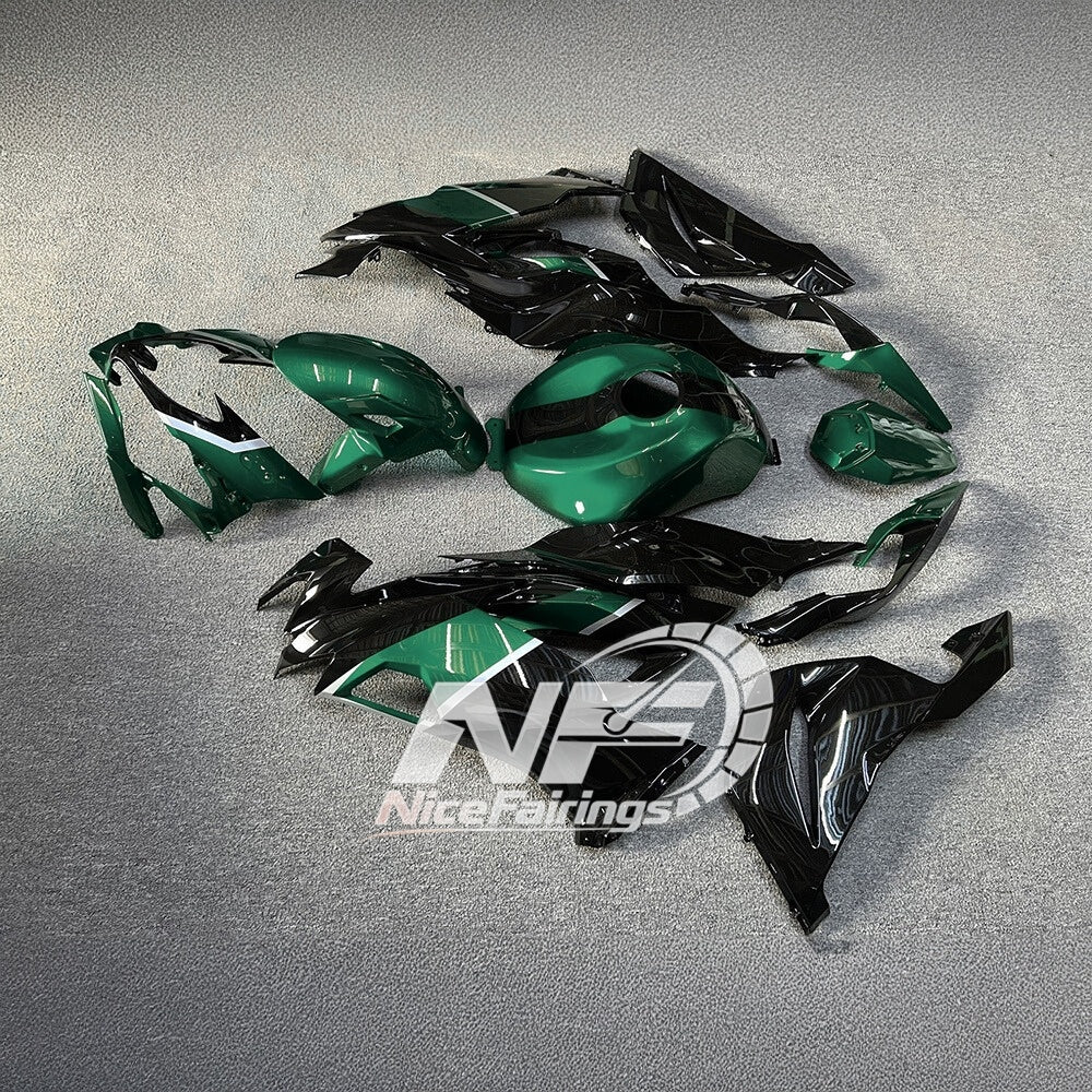 Kawasaki ZX6R 636 Custom Painted ABS Body Kit Blue Silver Tank Cover | NiceFairings - front angle image