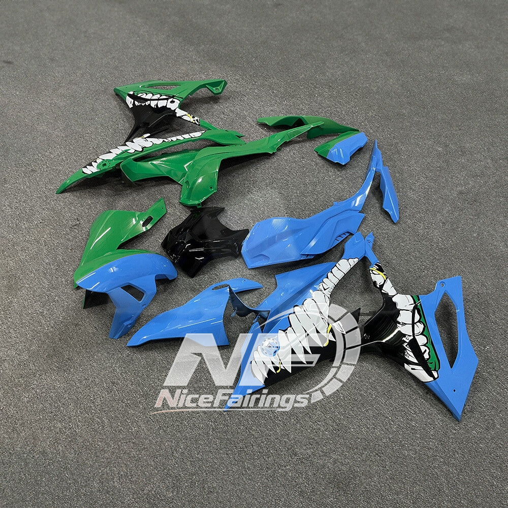 For BMW S1000RR 2019-2022 Silver Black Custom Painted ABS Body Kit With Tank Cover | NiceFairings - front angle image