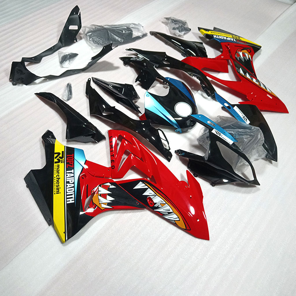 For BMW S1000RR 2017-2018 M Motorsport Tank Cover Edition Motorcycle Fairing Kit, Aftermarket ABS Body Panels | NiceFairings - front angle image