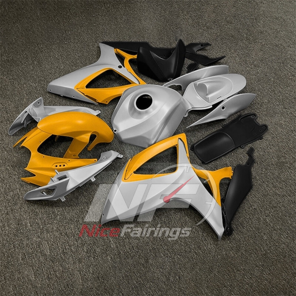 For Suzuki GSX-R600 GSX-R750 K6 2006-2007 Sportbike Fairing Set Gray Black Custom Painted Plastics | NiceFairings - front angle image