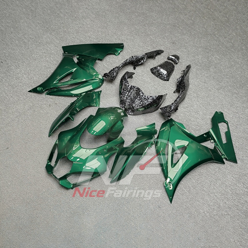 For Suzuki GSXR1000 K17 2017-2026 K17 ABS Body Kit Green Black Street Track Fairings | NiceFairings - front angle image