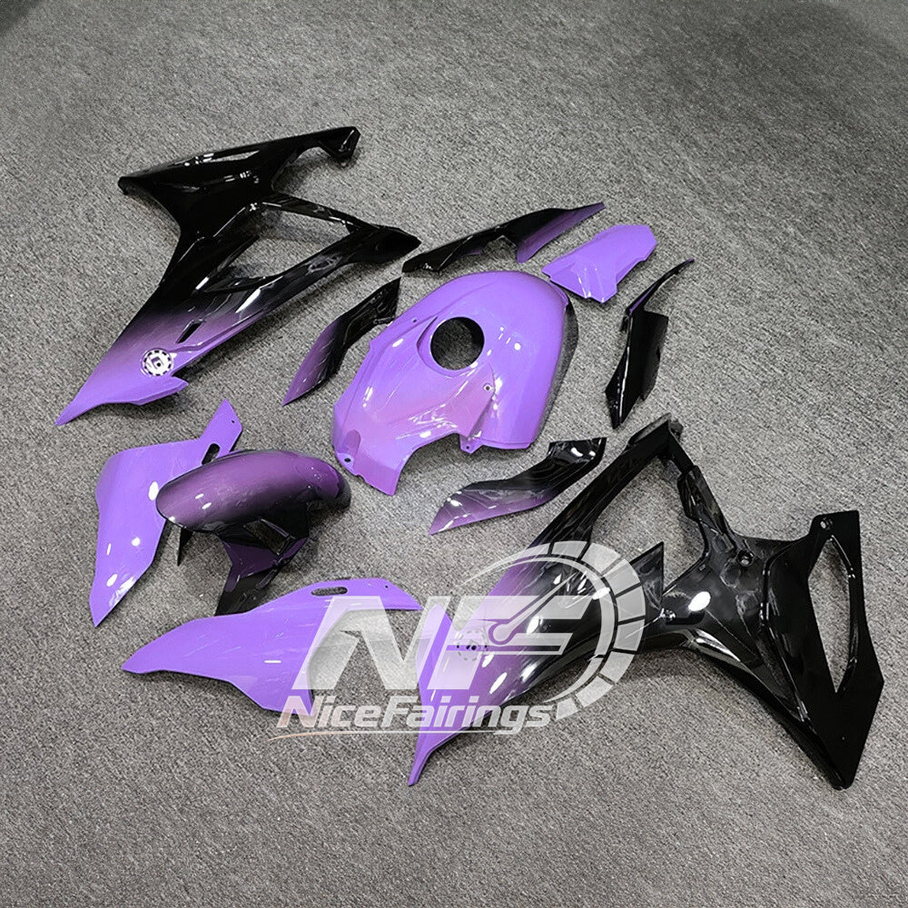 For BMW S1000RR 2019-2022 Stealth Black Premium Edition Custom Fairings, ABS Replacement Plastics Full Body Kit | NiceFairings - front angle image