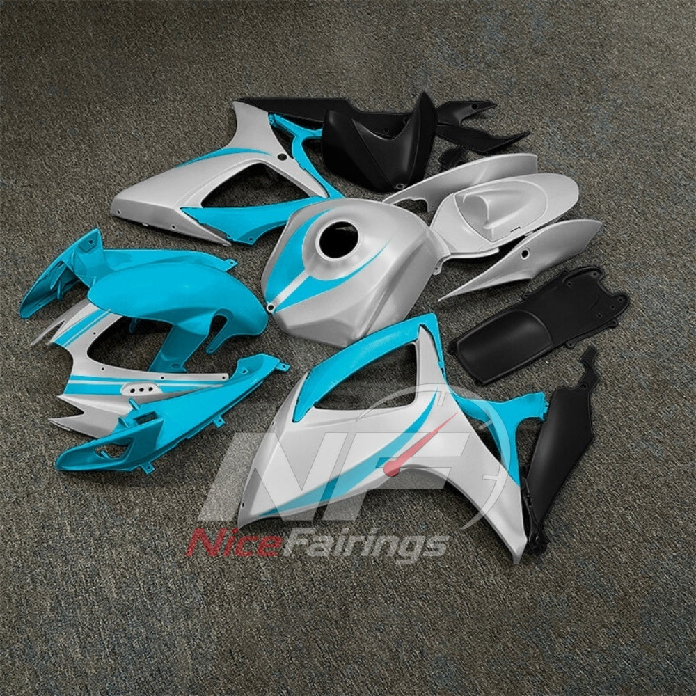 For Suzuki GSXR600 GSXR750 K6 2006-2007 Motorcycle Fairing Kit Gray Black Body Panels | NiceFairings - front angle image