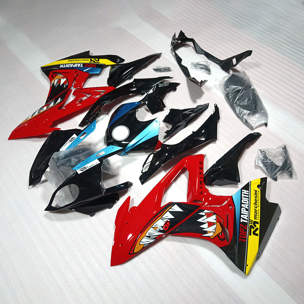 For BMW S1000RR 2017-2018 M Motorsport Tank Cover Edition Motorcycle Fairing Kit, Aftermarket ABS Body Panels | NiceFairings - side angle image