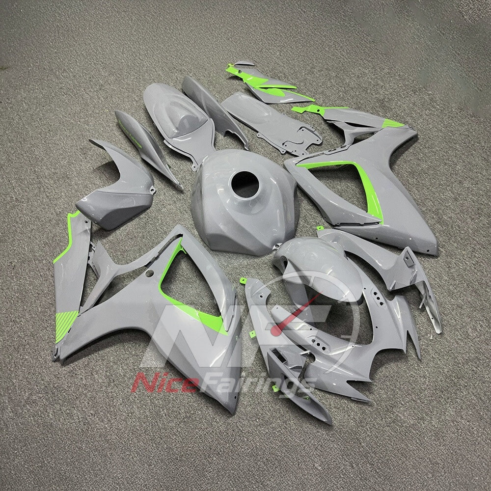 For Suzuki GSXR600 GSXR750 K6 2006-2007 Painted ABS Fairings Gray Complete Bodywork | NiceFairings - side angle image